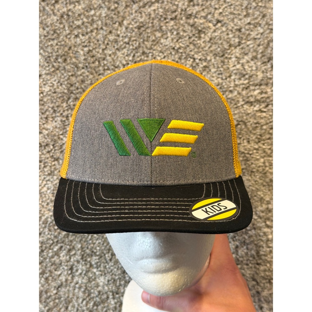 John Deere Trucker Hat Kids OSFM‎ Yellow Grey Embroidered Logo Snapback Cap